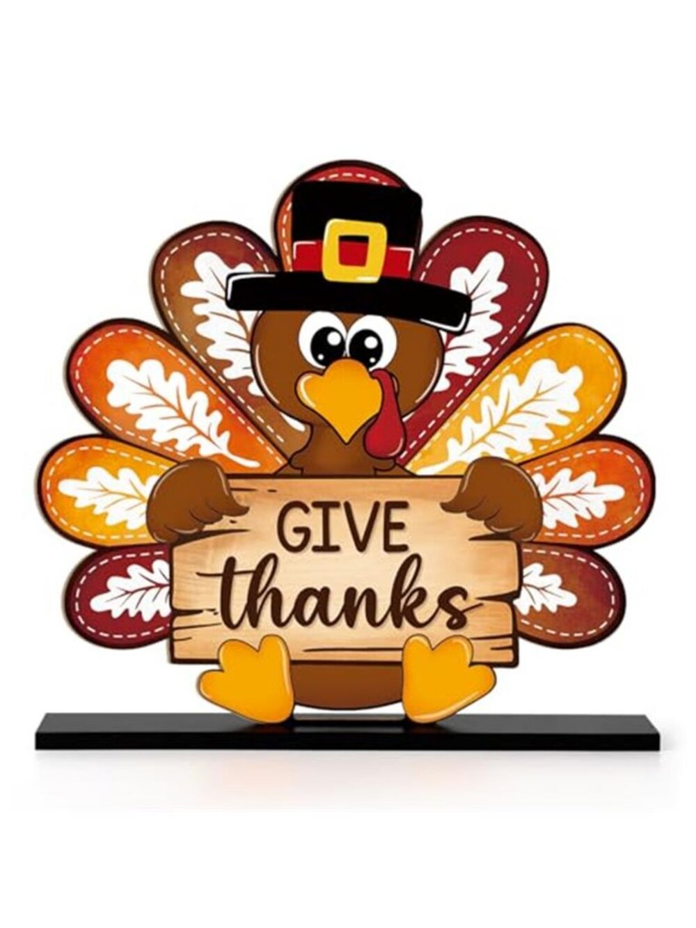 Thanksgiving Decorations Wooden Turkey Table Sign Fall Pumpkin Autumn Table